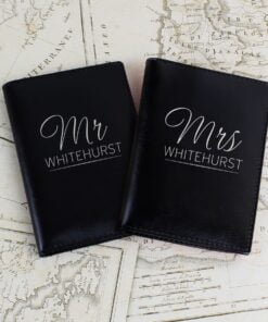 Personalised Mr & Mrs Black Passport Holders