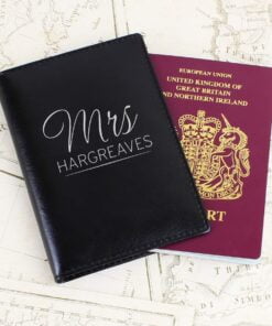 Personalised Mr & Mrs Black Passport Holders