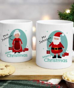Personalised Mr & Mrs Claus Mug Set