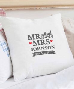 Personalised Mr & Mrs Cushion Cover