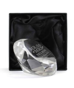 Personalised Mr & Mrs Diamond Paperweight