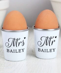 Personalised Mr & Mrs Egg Cups