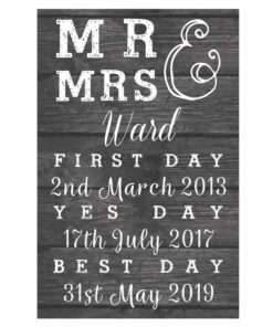 Personalised Mr & Mrs, First Day, Yes Day & Best Day Metal Sign