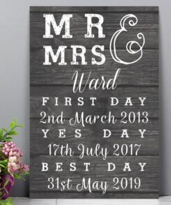 Personalised Mr & Mrs, First Day, Yes Day & Best Day Metal Sign