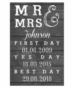 Personalised Mr & Mrs, First Day, Yes Day & Best Day Metal Sign