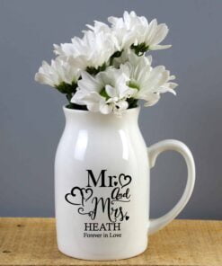 Personalised Mr & Mrs Flower Jug