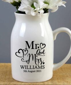 Personalised Mr & Mrs Flower Jug