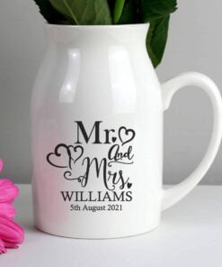 Personalised Mr & Mrs Flower Jug