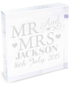 Personalised Mr & Mrs Large Crystal Token