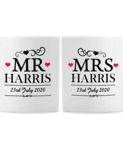 Personalised Mr & Mrs Mug Set