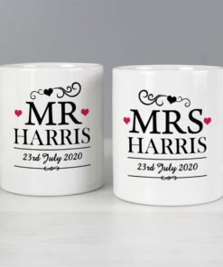 Personalised Mr & Mrs Mug Set