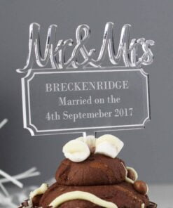 Personalised Mr & Mrs Plaque Acrylic Cake Topper