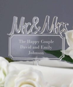 Personalised Mr & Mrs Plaque Acrylic Cake Topper