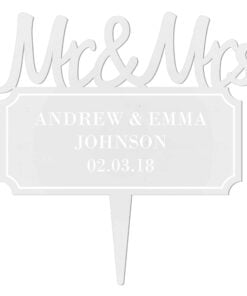 Personalised Mr & Mrs Plaque Acrylic Cake Topper
