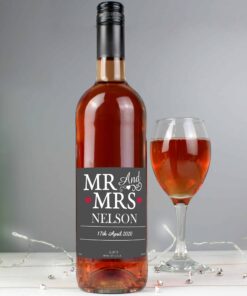 Personalised Mr & Mrs Rose Wine
