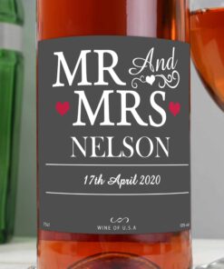 Personalised Mr & Mrs Rose Wine