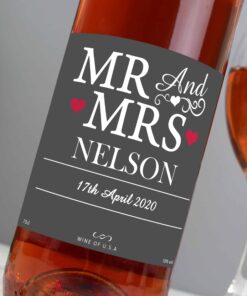 Personalised Mr & Mrs Rose Wine