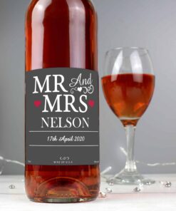 Personalised Mr & Mrs Rose Wine