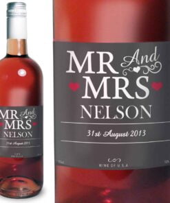 Personalised Mr & Mrs Rose Wine