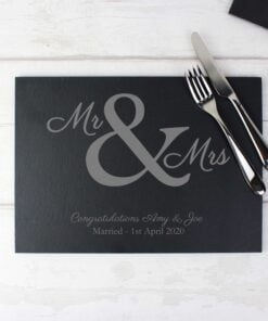 Personalised Mr & Mrs Slate Placemat