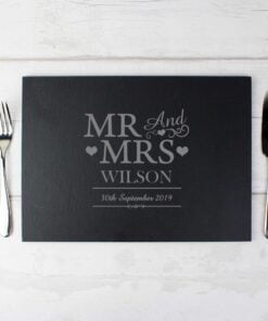 Personalised Mr & Mrs Slate Placemat