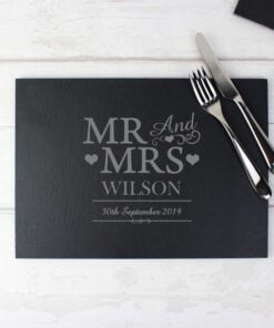 Personalised Mr & Mrs Slate Placemat