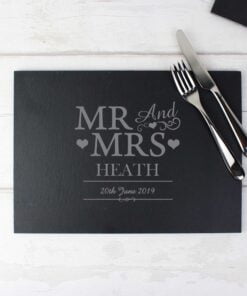 Personalised Mr & Mrs Slate Placemat