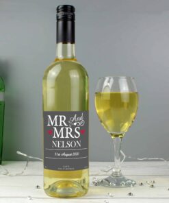 Personalised Mr & Mrs White Wine