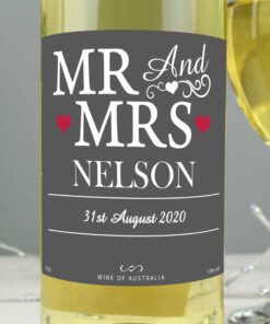Personalised Mr & Mrs White Wine
