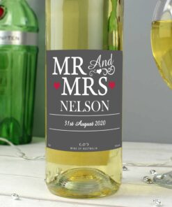 Personalised Mr & Mrs White Wine