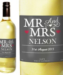 Personalised Mr & Mrs White Wine