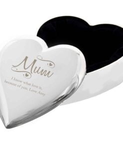 Personalised Mum Swirls & Hearts Trinket Box