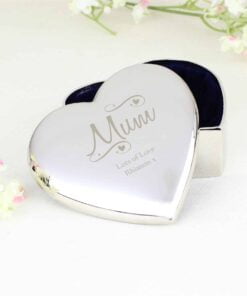 Personalised Mum Swirls & Hearts Trinket Box