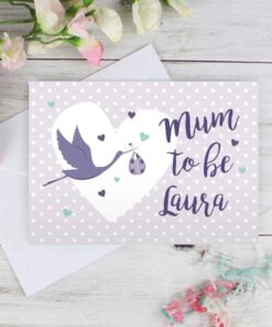 Personalised Mum to Be Stork Card