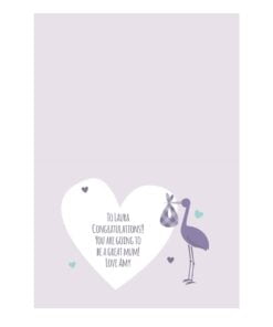 Personalised Mum to Be Stork Card