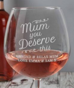 Personalised ‘Mum You Deserve This’ Gin Balloon Glass
