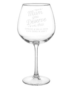 Personalised ‘Mum You Deserve This’ Gin Balloon Glass