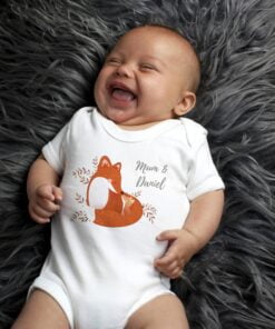 Personalised Mummy and Me Fox 0-3 Months Baby Vest