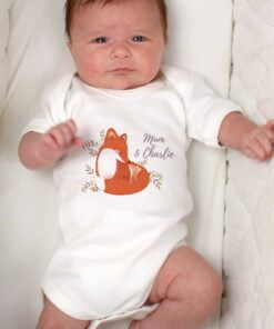 Personalised Mummy and Me Fox 0-3 Months Baby Vest