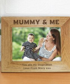 Personalised Mummy & Me 7×5 Landscape Wooden Photo Frame