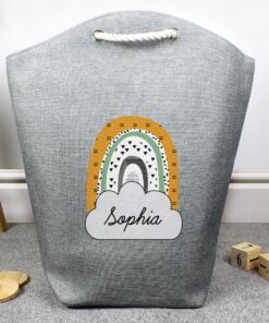 Personalised Mustard & Green Rainbow Storage Bag