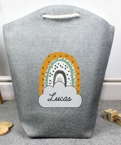 Personalised Mustard & Green Rainbow Storage Bag