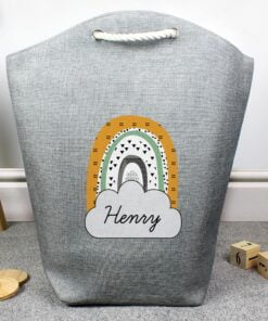 Personalised Mustard & Green Rainbow Storage Bag