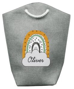 Personalised Mustard & Green Rainbow Storage Bag