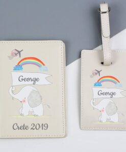 Personalised My 1st Cream Passport Holder & Luggage Tag Set