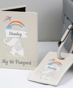 Personalised My 1st Cream Passport Holder & Luggage Tag Set