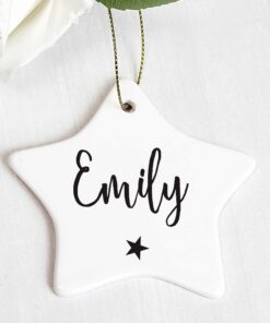 Personalised Name Ceramic Star Decoration