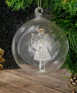 Personalised Name Only Angel Glass Bauble