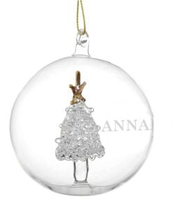 Personalised Name Only Christmas Tree Glass Bauble