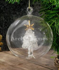 Personalised Name Only Christmas Tree Glass Bauble